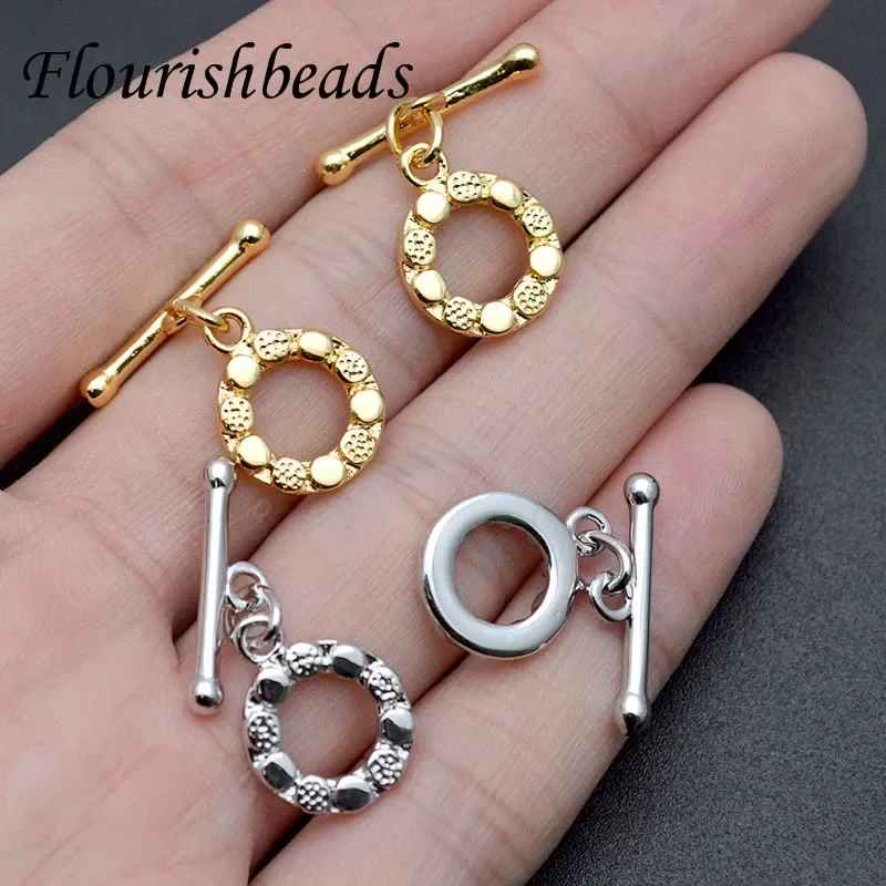 Wholesale 10 Sets Gold Plating One-piece Toggle Clasps Connectors for Bracelet Necklace Chunky OT Clasp DIY Jewelry Making