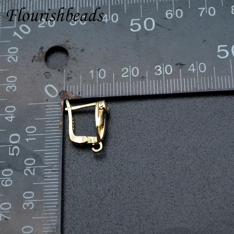 New Arrived Real Gold Plating Cubic Zircon CZ Beads Nickle Free Earring Hooks for DIY Jewelry Making Supplier 30pcs/lot