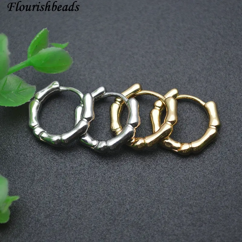 Fashion Punk Gold Silver Color Bamboo Hoop Earrings Small Round Circle Earring for Women Geometric Hip Hop Party Jewelry