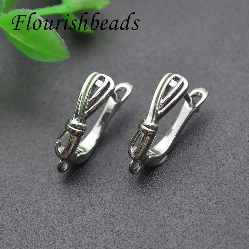 Wholesale DIY Earwire  Rhodium Color Earring Hooks Accessories for Handmade Luxury Dangle Women's Earring Making 30pcs/lot