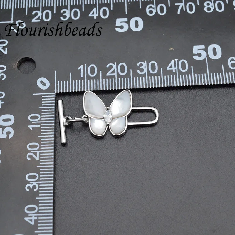 Various Styles Luxury Gold Color Butterfly Shape Shell Oggle OT Clasps Hooks for  DIY Jewelry Findings Accessories 10pcs/lot