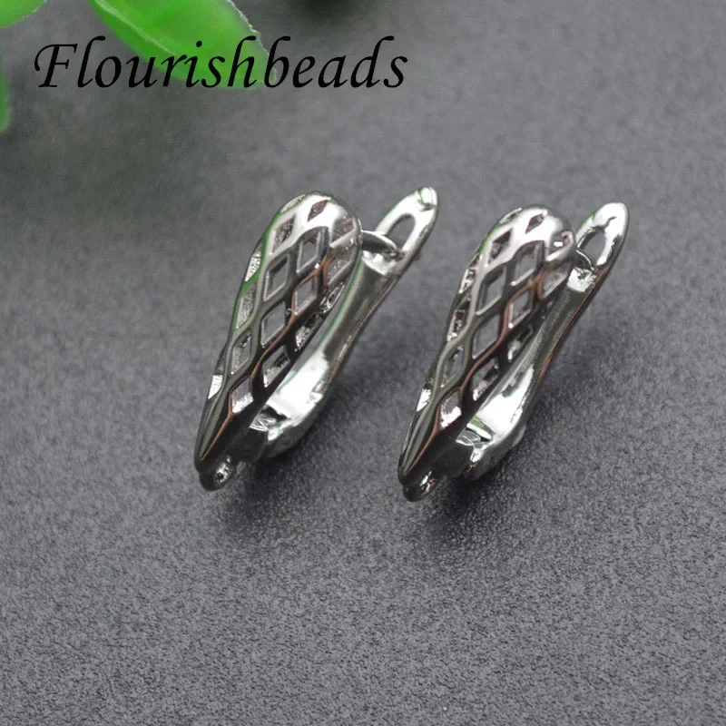 Wholesale DIY Earwire  Rhodium Color Earring Hooks Accessories for Handmade Luxury Dangle Women's Earring Making 30pcs/lot