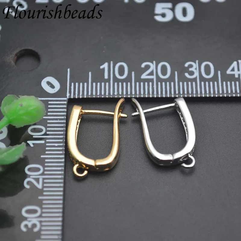 High Quality Paved Double Row Zirconia Basic Earwire Earring Hooks Accessories DIY Fashion Jewelry Making Supplies 30pcs/lot