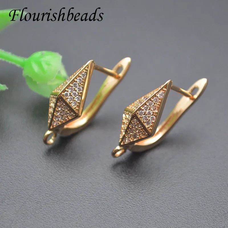 New Design Gold Plated Geometry Earring Hooks DIY Handmade High Quality Jewelry Accessories 20pcs/lot