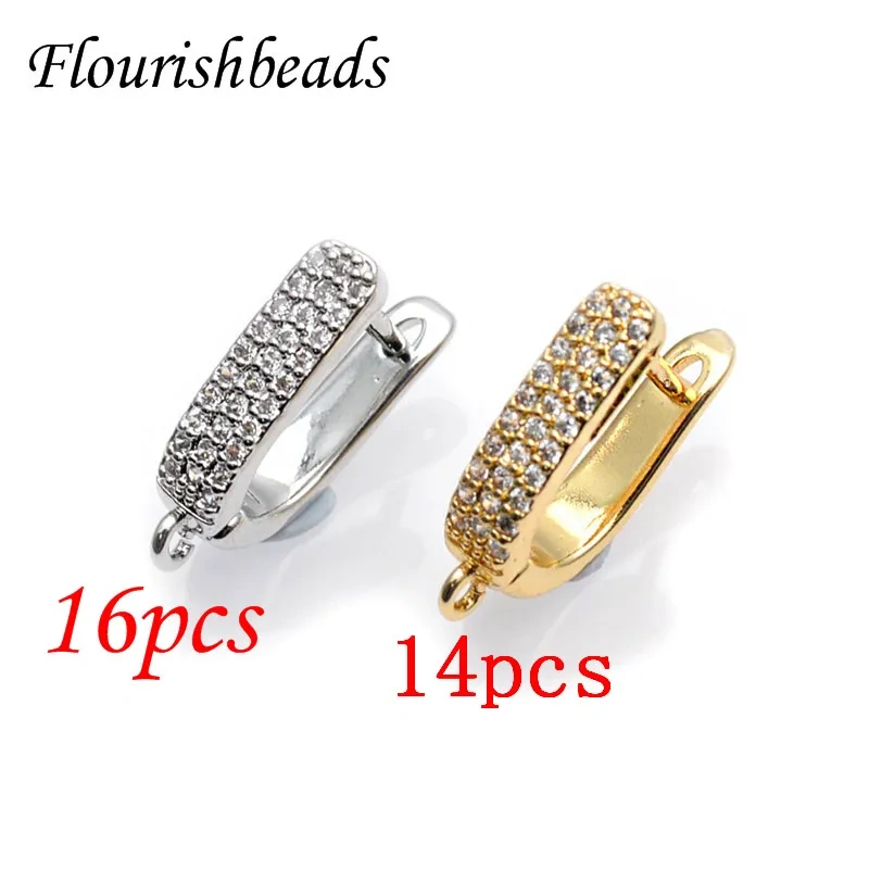 30pcs High Quality Multiple Rows Rhinestones Beads Paved Nickel Free Earring Hooks for DIY Jewelry Making Supplier