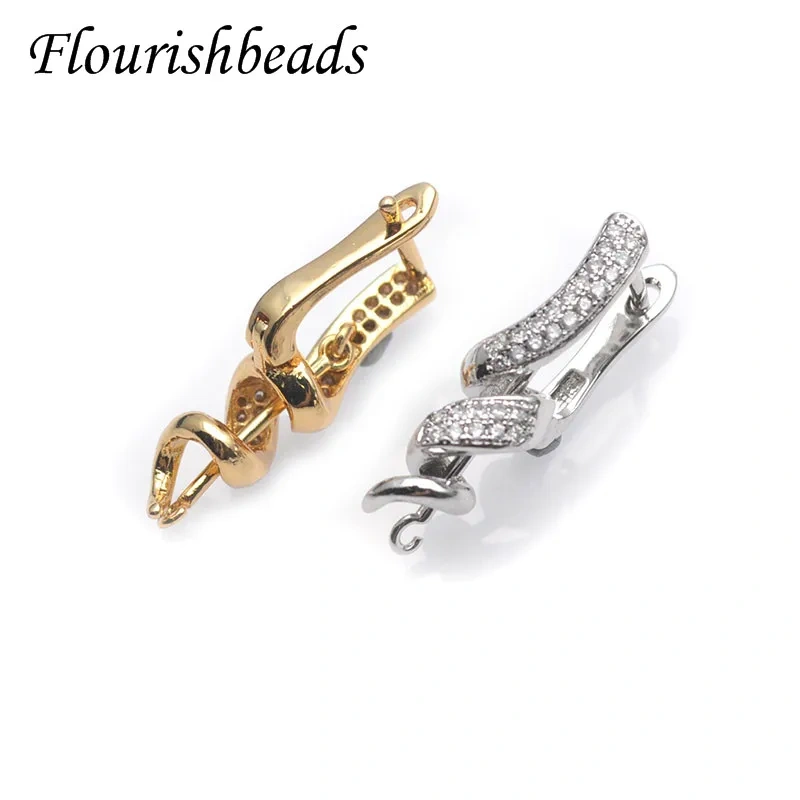 Unique Shape High Quality Nickel Free Gold Color Earring Hooks Clasp DIY CZ Accessories for Jewelry Making 20pcs/lot