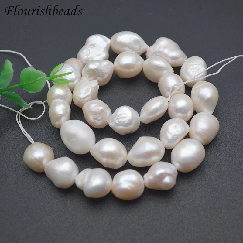 Natural White Freshwater Freedom Oval Shape Pearl Beads for Women DIY Making Jewelry Bracelet Accessories 10x12 -12x16mm