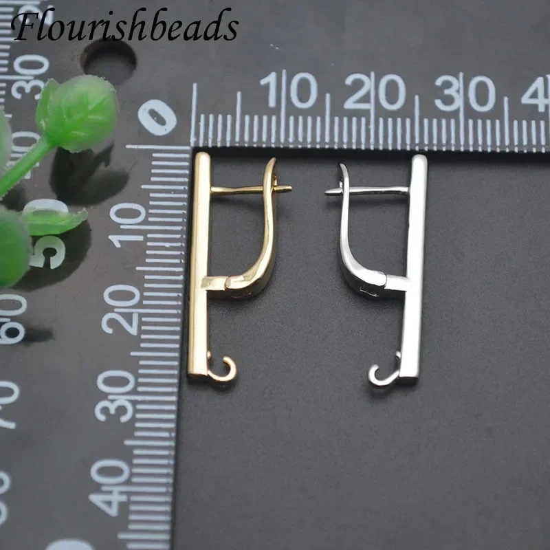 Jewelry Findings Paved CZ Beads Earring Hooks Clasp Fixtures Fasteners Accessories for Women DIY Fashion Earrings 30pcs/lot