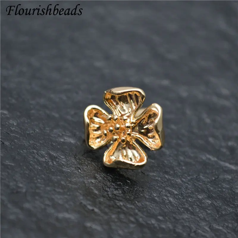 Good Quality Flower Shape Gold Color Anti-fade Metal Ear Stud Brass Chic Jewelry Findings Dangle Earrings DIY Stuff