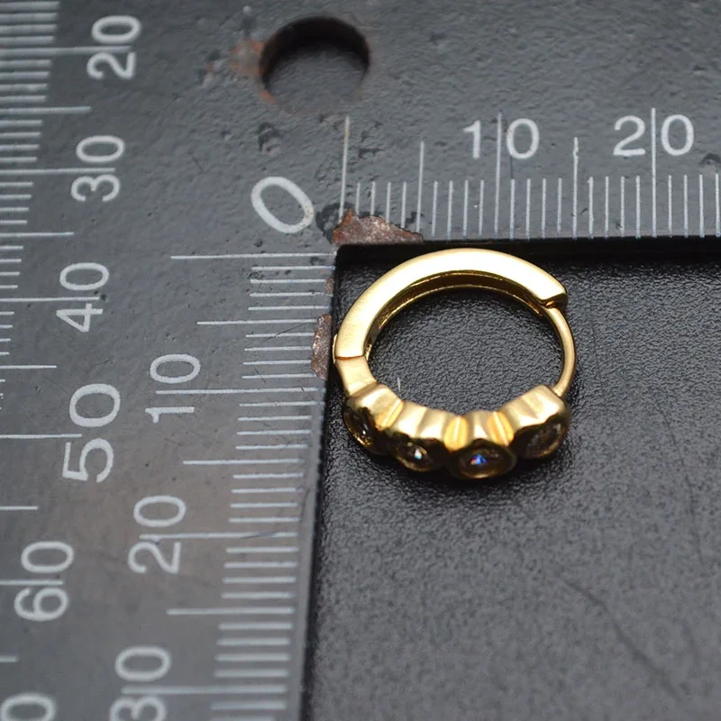 30pc Nickle Free Anti-fading Round Shape Metal Earring Hooks Zircon Beads Paved Jewelry Findings