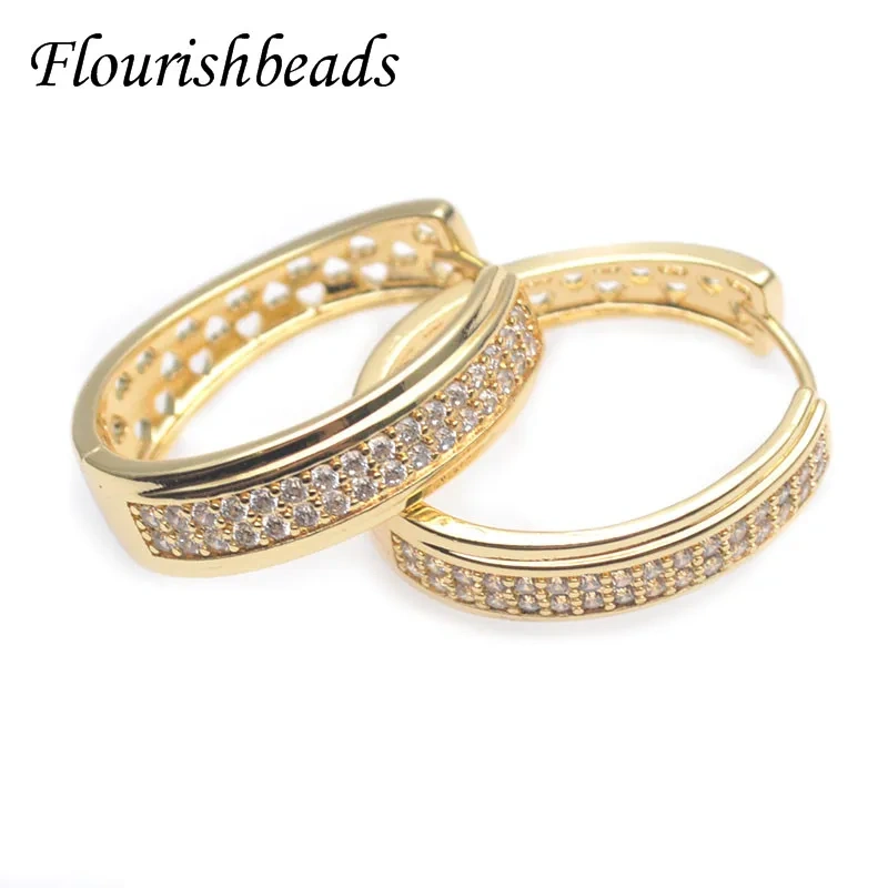 Luxury Classic Gold Plated Earring Hook Shvenzy Ear Wire CZ Beads Paved Nickel Free Women Handmade DIY Accessories 10pcs/lot