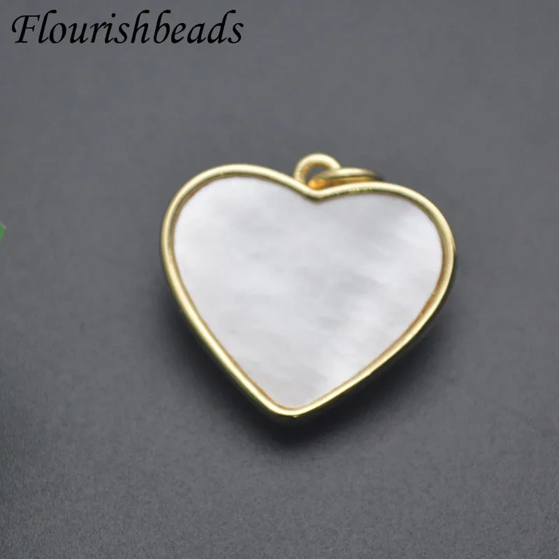 Natural Mother of Pearl White Color Shell Heart Shape Pendant Charms for Jewelry Making DIY Bracelet Necklace