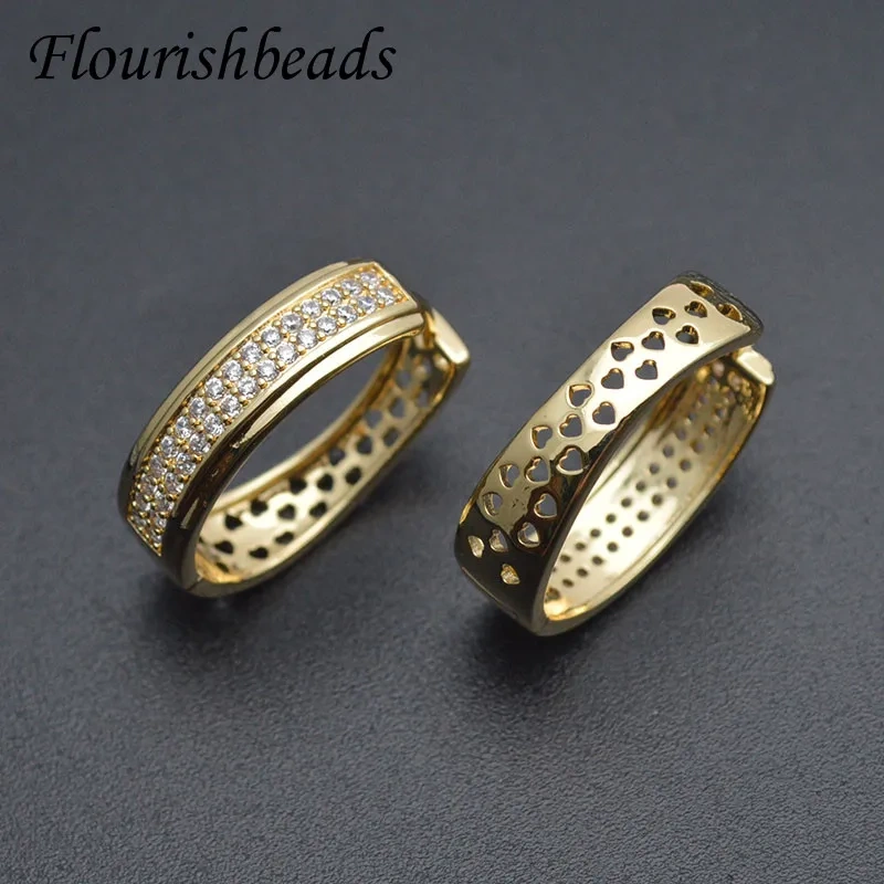 Luxury Classic Gold Plated Earring Hook Shvenzy Ear Wire CZ Beads Paved Nickel Free Women Handmade DIY Accessories 10pcs/lot