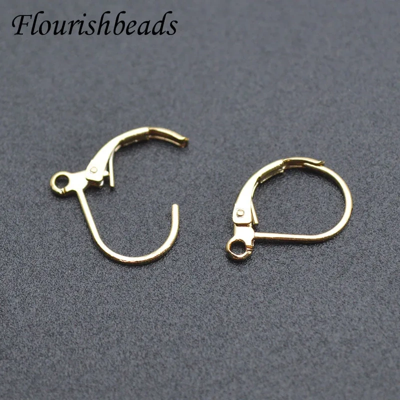 Wholesale 100pcs/lot Metal Brass Gold Plated  Earwire French Lever Earring Hooks Clasp for Women  DIY Jewelry Making Supplier