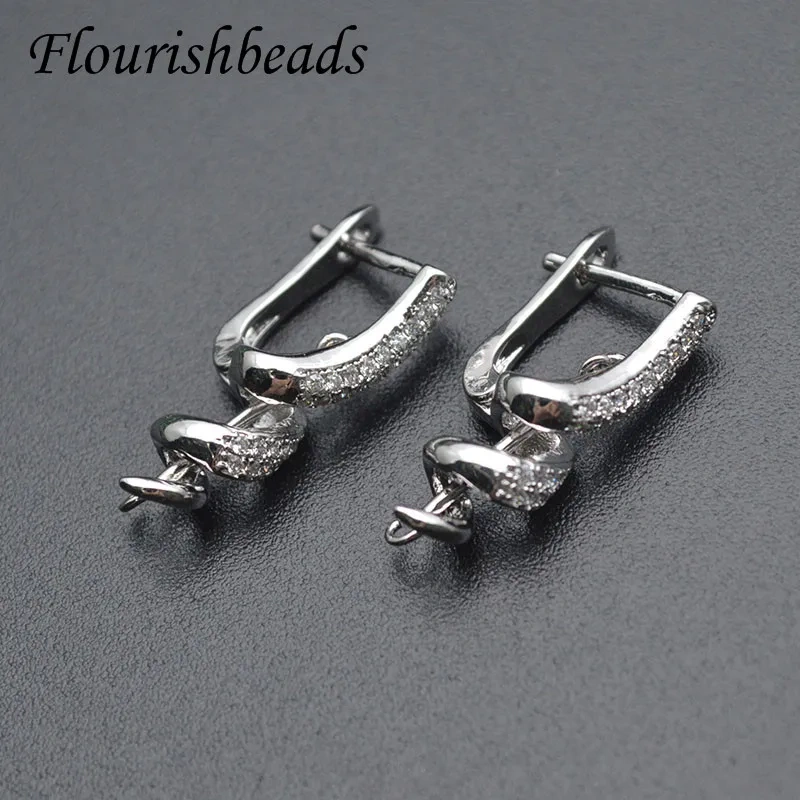 Unique Shape High Quality Nickel Free Gold Color Earring Hooks Clasp DIY CZ Accessories for Jewelry Making 20pcs/lot