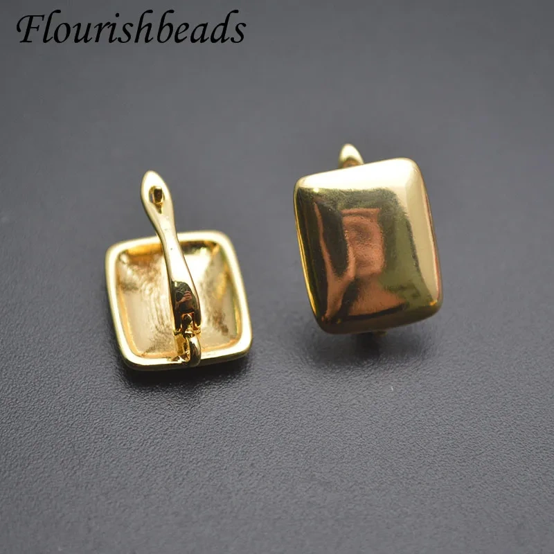 New Design Square Shape Smooth Earring Hooks Clasp Accessories Ear Buckle Earrings for  Women Jewelry Findings