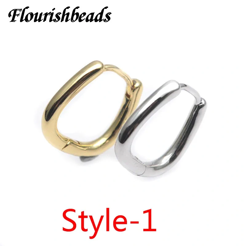 High Quality Gold Color Anti Fading Geometric Shape Circle Earring Hoops Stud Earwire for Women Hip Hop Jewelry Accessories