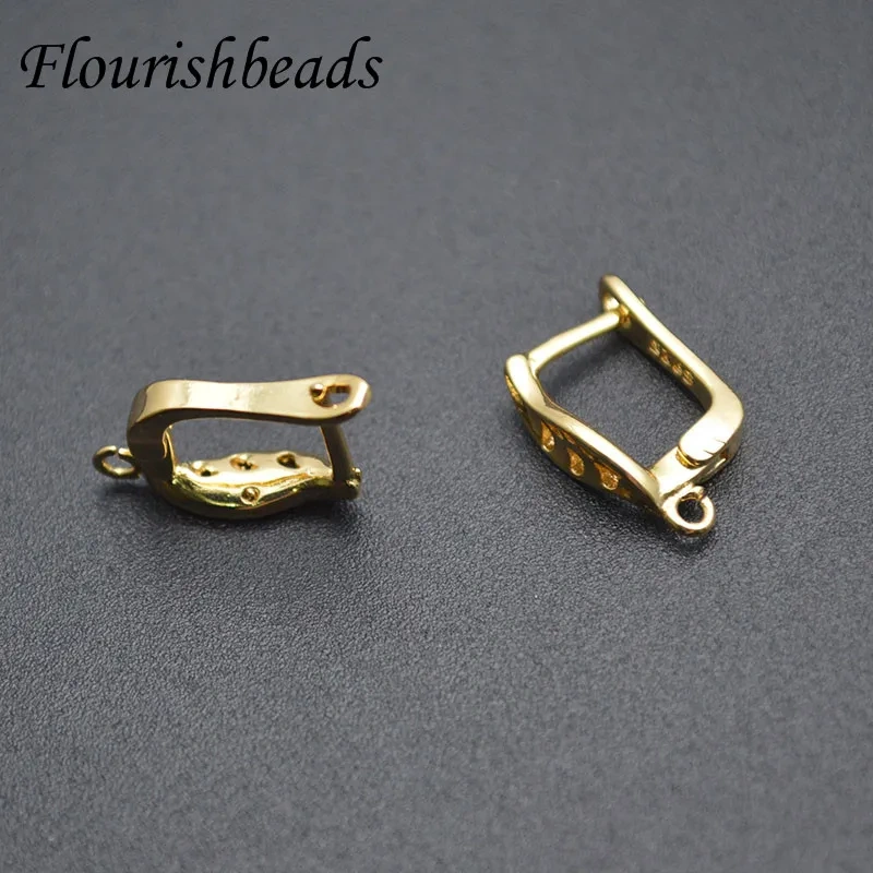 Wholesale Multiple Colour Nickle Free Gold Plating Metal Leaf Shape Earring Hooks for Fine Jewelry Making Parts 30pcs/lot