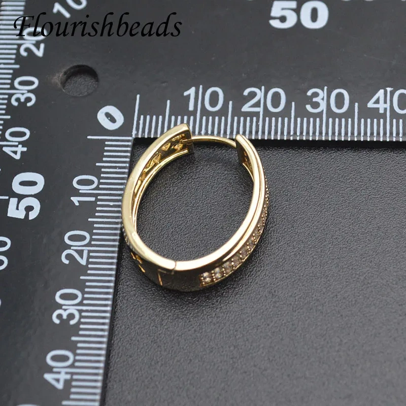 Luxury Classic Gold Plated Earring Hook Shvenzy Ear Wire CZ Beads Paved Nickel Free Women Handmade DIY Accessories 10pcs/lot