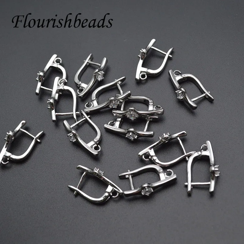 30pcs New Arrived Handmade DIY Nickle Free  CZ Beads Paved Earring Hooks Fashion Shevenzy for High Quality Jewelry Making