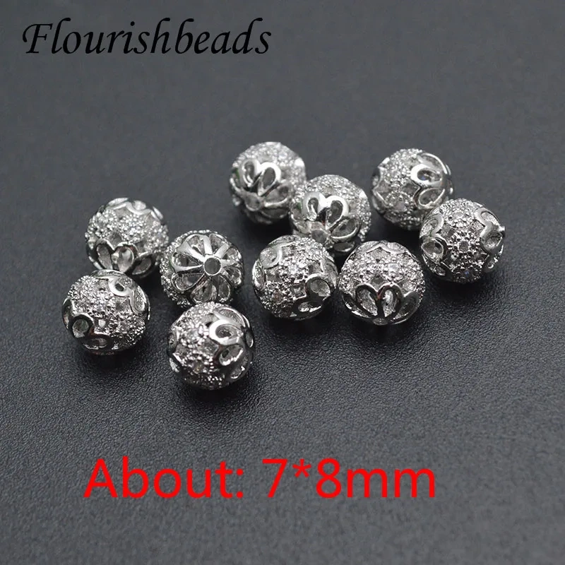 Hot Sell Multi Designs Real Gold Plating Metal Beads Handcraft Loose Spacer Beads Fit DIY Jewelry Bracelets 20pcs/lot