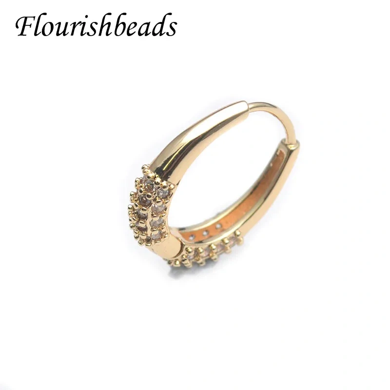 Beautiful Design Gold Color Paved CZ Beads Earring Hooks Handmade Ear Wire Accessories Jewelry Material Supplies 20pcs/lot
