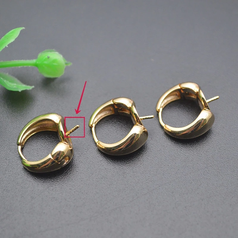 High Quality Smooth with Hole Gold Color Earring Hooks Clasp DIY Ladies Handmade Ear Jewelry Making 30pcs