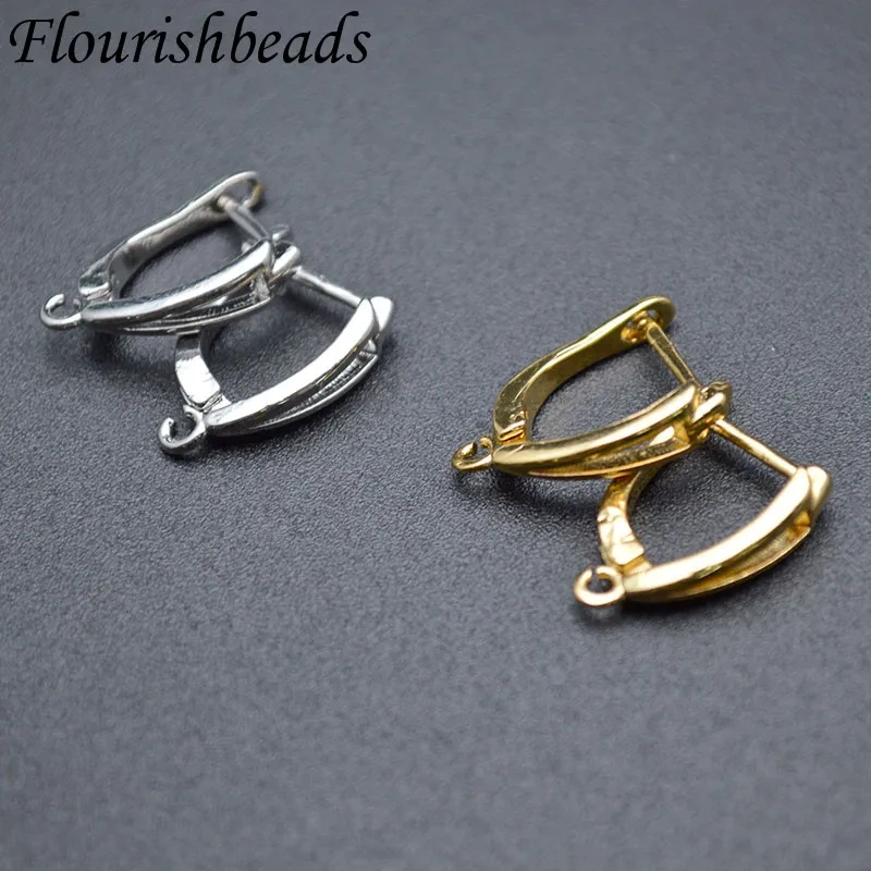 Gold Silver Color Nickel Free Triangle Shape Earring Hooks Earwire with Loops Accessories for DIY Dangle Earring Accessories