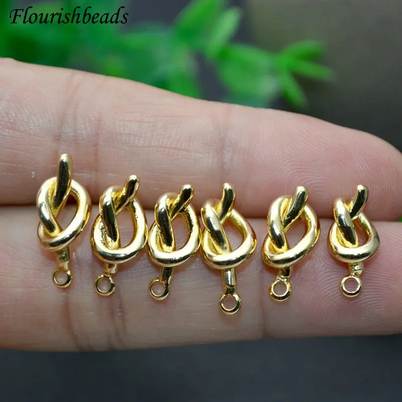 Hot-selling Unique Design Real Gold Plated Twisty Metal Ear Stud Brass Trendy Jewelry Findings Earrings DIY Meterials 30pcs