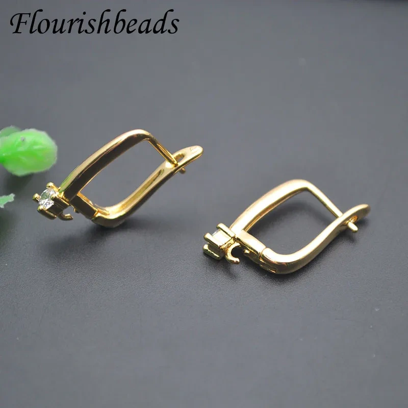 30pcs/lot 18k Gold Color Nickel Free Anti Fading Earwire Schwenzy Earring Hooks Accessories for Dangle Earrings Making
