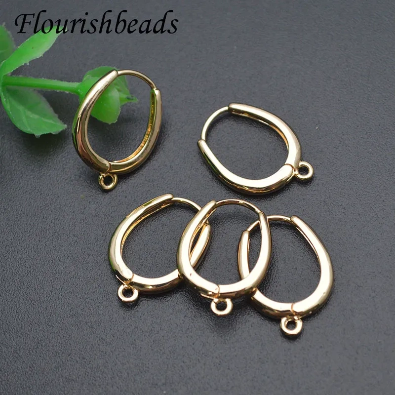 15x18mm Gold Color Anti Fading Oval Shape Plain Earring Hooks for Nickel Free Jewelry Making 30pcs/Lot