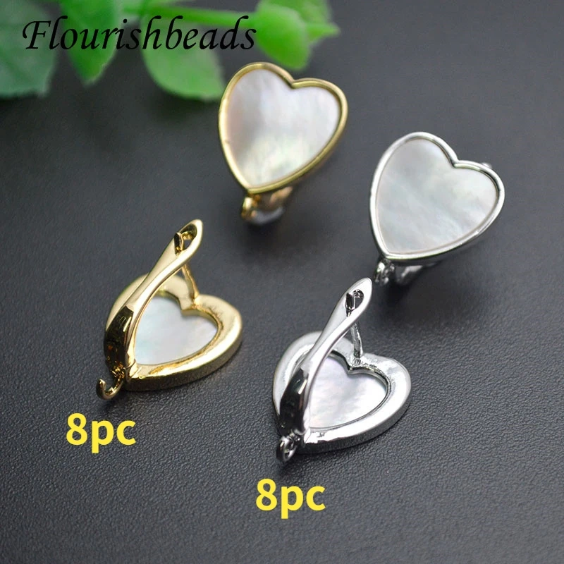 8pairs/lot Natural Mother of Pearl Shell Earring Hooks Fixtures Shvenzy Ear Wire for Women Handmade DIY  Earrings Making