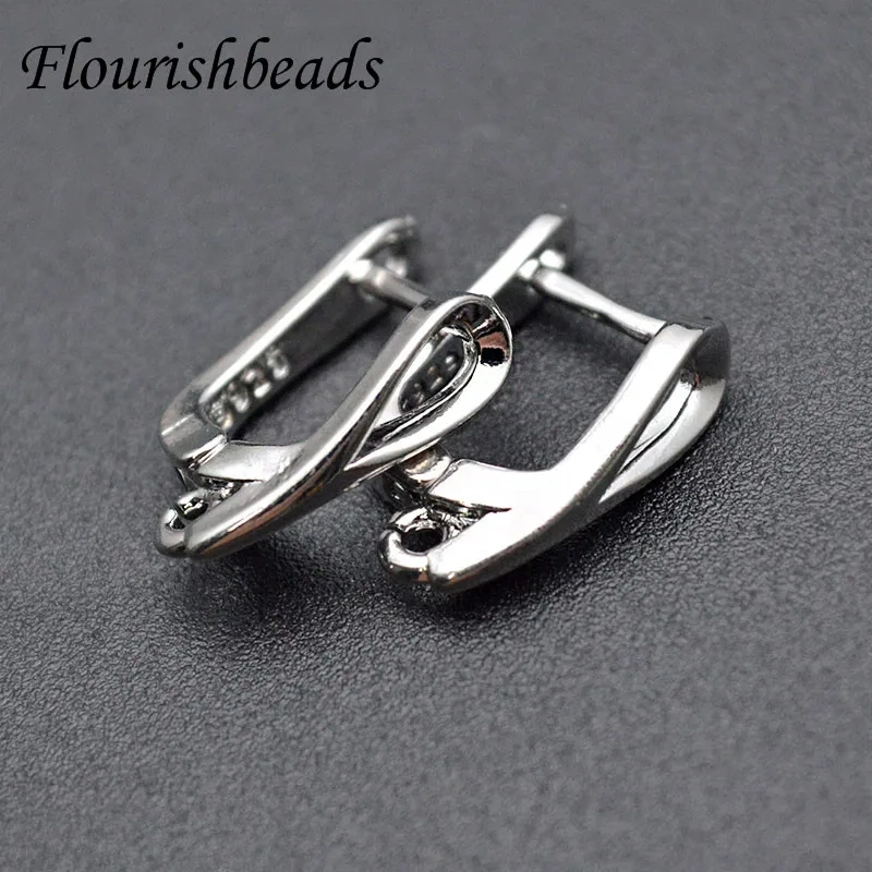 Nickle Free Hollow Out Gold Rhodium Plating High Quality Brass Earring Hooks for Jewelry Making Supplier 30pcs Per Lot