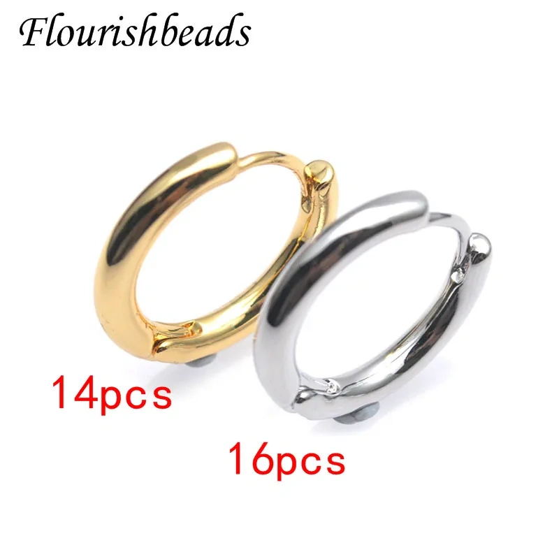 16mm/20mm Quality Nickel Free Gold Color Plain Metal Brass Round Earring Hooks DIY Jewelry Findings 30pcs/lot