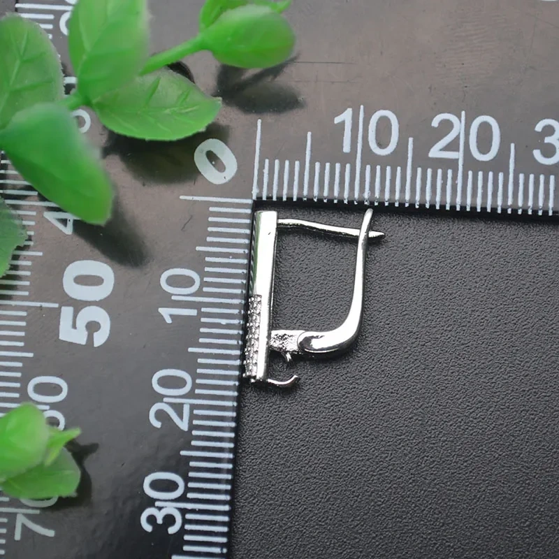 30pcs/lot 11x18mm Rhodium Gold Plating Rectangle Shape Earring Hooks DIY High Quality Color Remain Jewelry Making