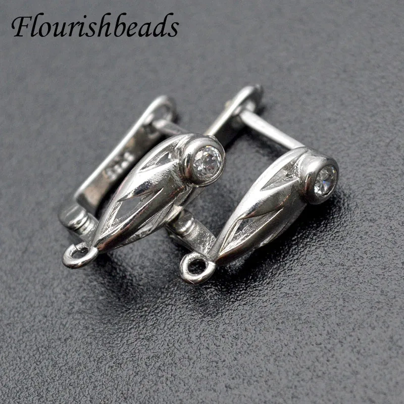 New Arrived Real Gold Plating Cubic Zircon CZ Beads Nickle Free Earring Hooks for DIY Jewelry Making Supplier 30pcs/lot