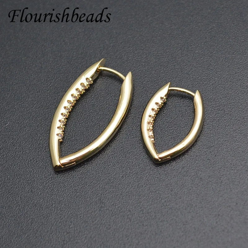 2 Size Irregular Geometric Earrings Long Oval Metal Brass Gold Color Earring Hoops 2022 New Jewlery Findings 20pcs/lot