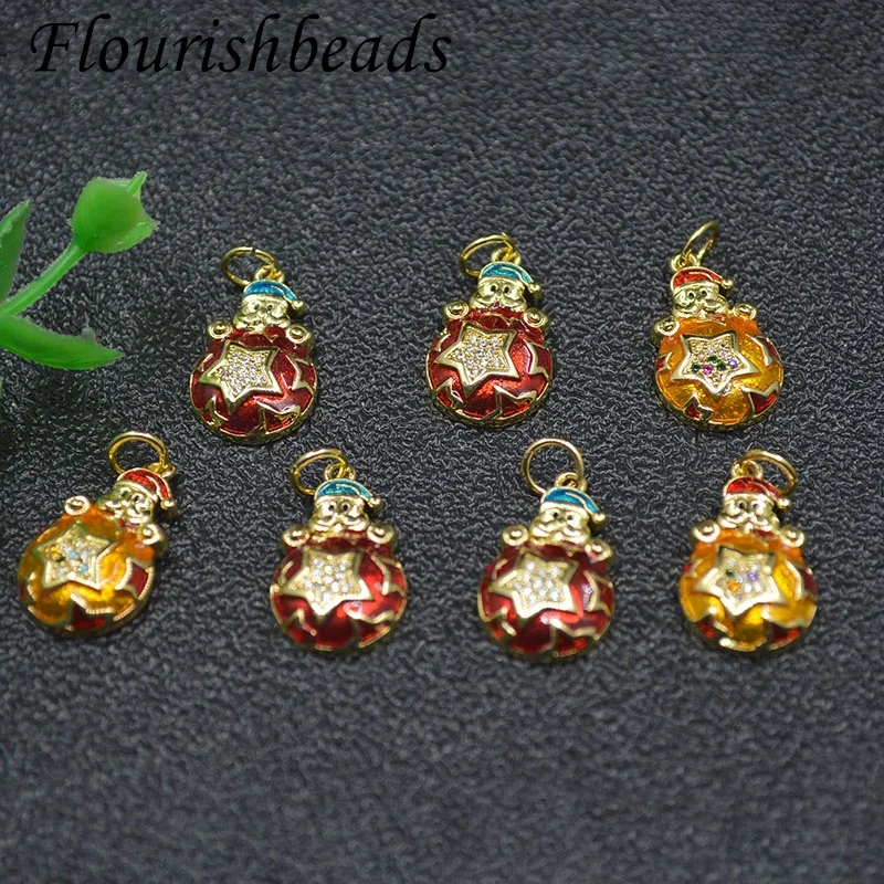20pcs Christmas Series Jewelry Findings Accessories Lucky Santa Pendant for DIY Festivals Earring Bracelet Charms