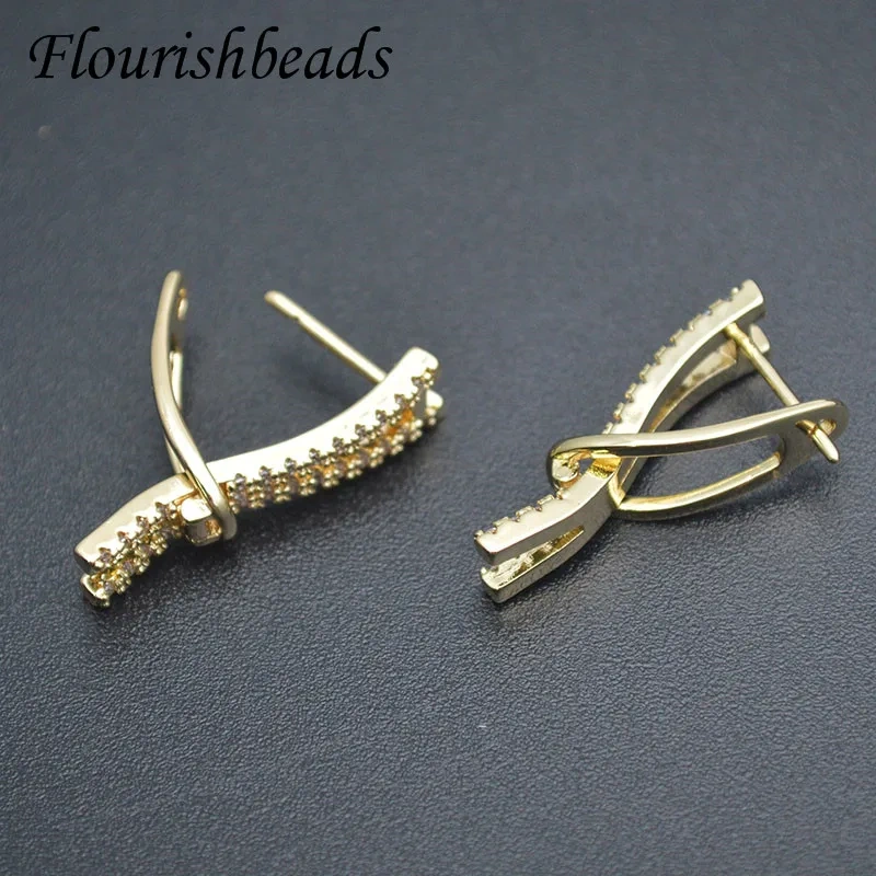 Unique Shape 13x27mm Nickel Free Gold Color Earring Clasp Hooks Shvenzy Ear Wire DIY Accessories Jewelry Making Supplies