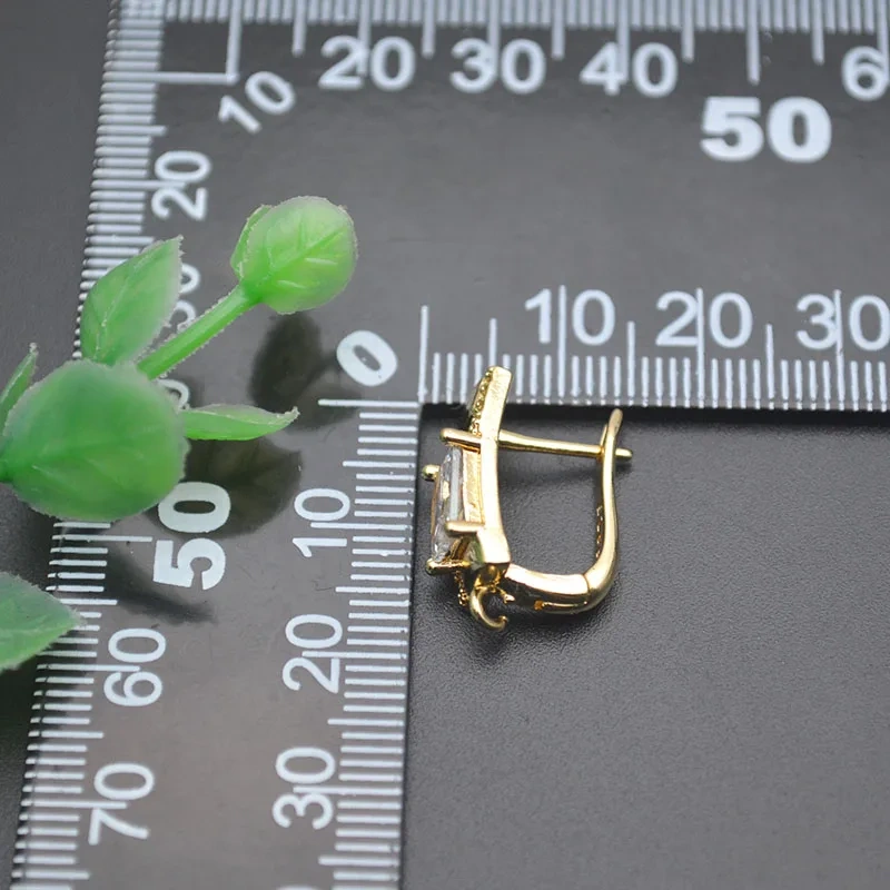 30pcs/lot Paved Big CZ Beads Gold Color Earring Hooks Accessories Jewelry Findings for Women Handmade Earring Making
