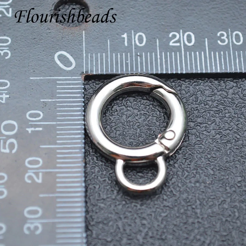 Smooth High Quality Nickel Free Spring Clasp with Hoop Round Carabiner Keychains Dog Chain Buckles Connector Accessories