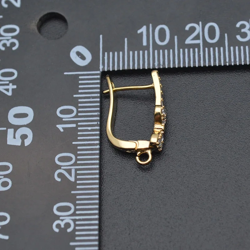 13x18mm Cubic Zircon Beads Paved Bow Shape Earring Hooks Accessories for Women Handmade Tassle Ear Jewelry Making