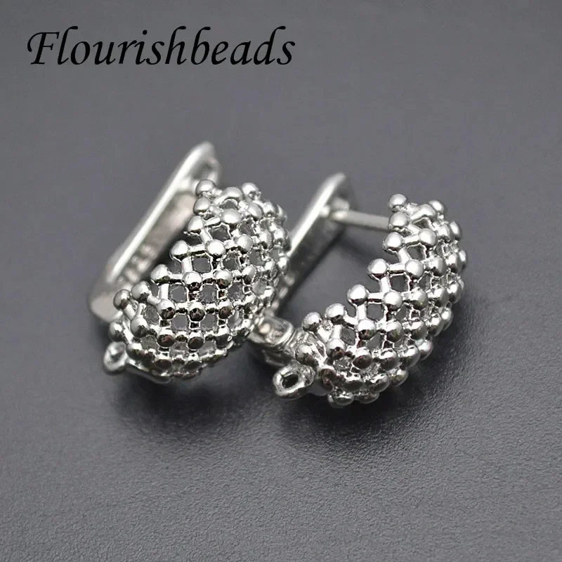New Design 15x17mm Metal Nickel Free Mesh Shape Earring Hooks for Jewelry Findings 30pcs/lot