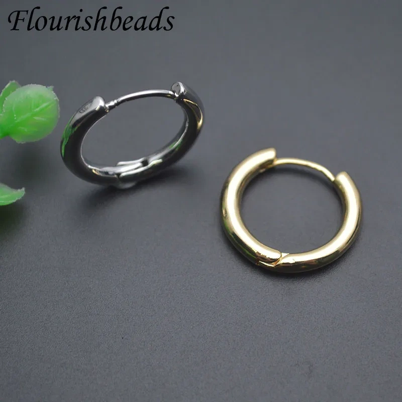 30pcs/lot 18k Gold Plated Nickel Free Round Smooth Earrings Hoops Circle for Women Men Party Jrwelry