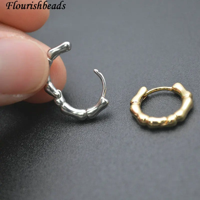 Fashion Punk Gold Silver Color Bamboo Hoop Earrings Small Round Circle Earring for Women Geometric Hip Hop Party Jewelry