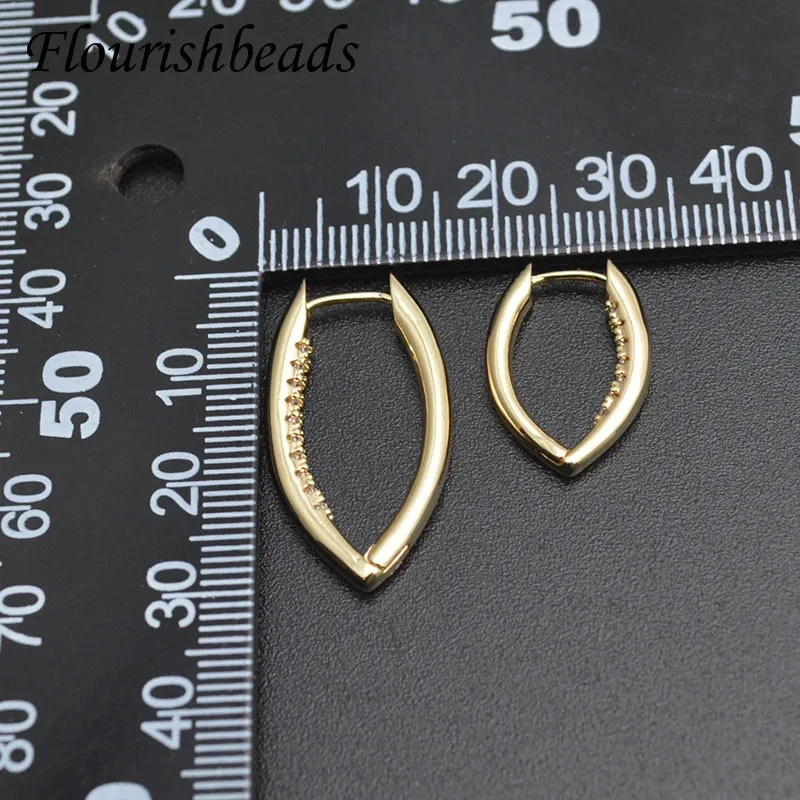 2 Size Irregular Geometric Earrings Long Oval Metal Brass Gold Color Earring Hoops 2022 New Jewlery Findings 20pcs/lot