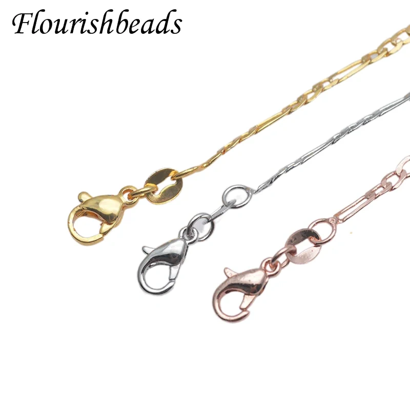 Gold Color Metal Nickel Free Necklace Figaro Chain for Men Women Anti Fade Gold Link Chain Necklace Jewelery Findings 30pcs/lot