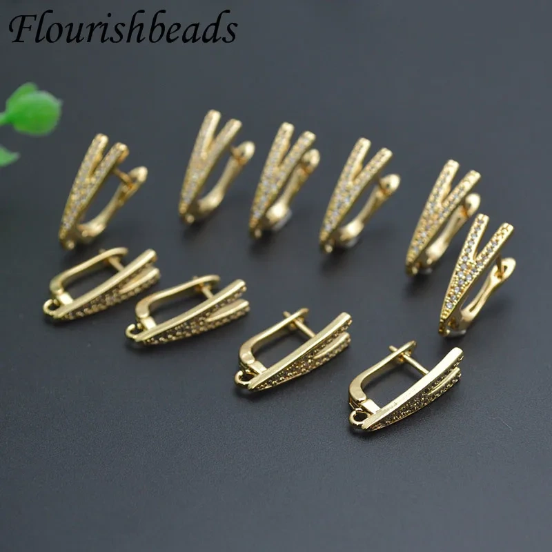 Copper Brass Real Gold Plated Real Earwires Fastener Earring Hooks for Women DIY Jewelry Making Accessories 30pcs/lot