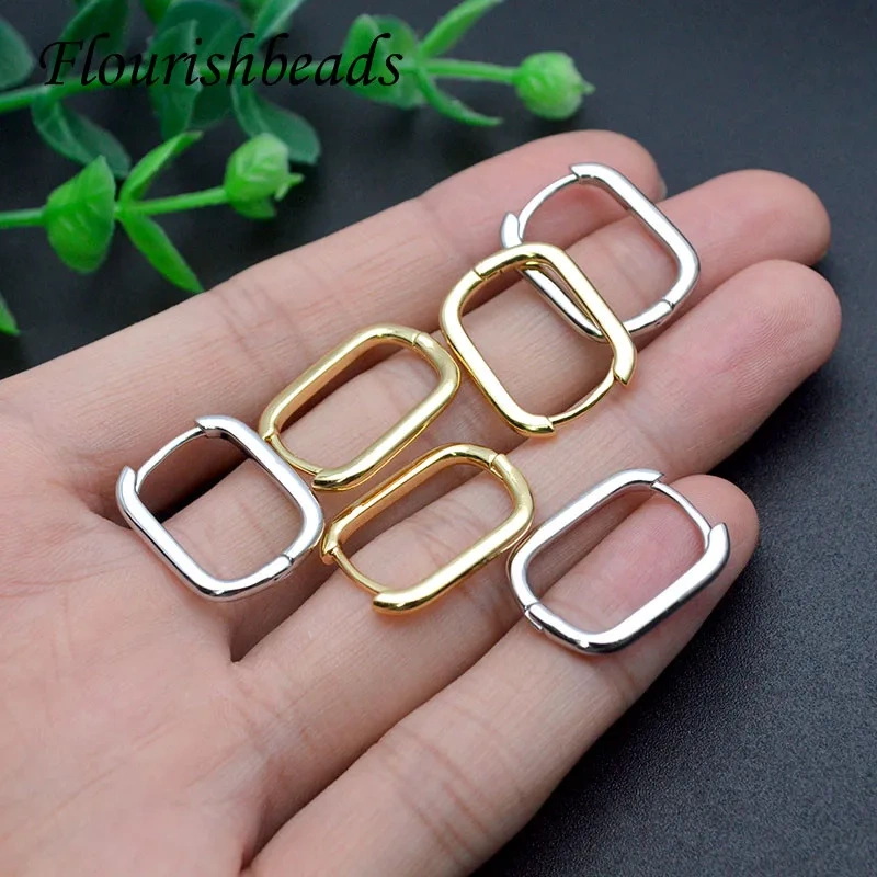Wholesale 30pcs/lot Nickel Free Gold Silver Color U Shape Earrings Hoop for Women Fashion Jewelry 17x20mm