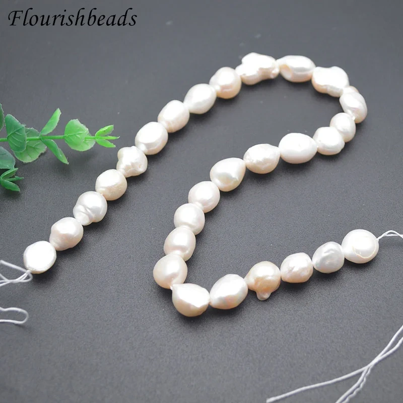 Natural White Freshwater Freedom Oval Shape Pearl Beads for Women DIY Making Jewelry Bracelet Accessories 10x12 -12x16mm